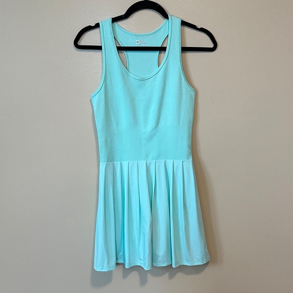Dresses & Skirts - Racerback Mini Dress with shorts in Aqua size Medium